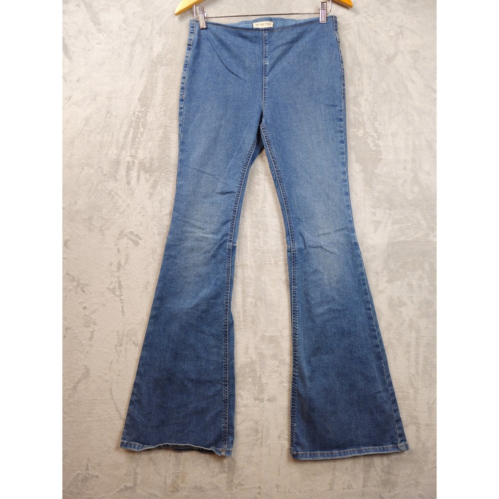 Free People We The Free Penny Pull On Flare Jeans Pants Women's Sz 29 Mid-Rise